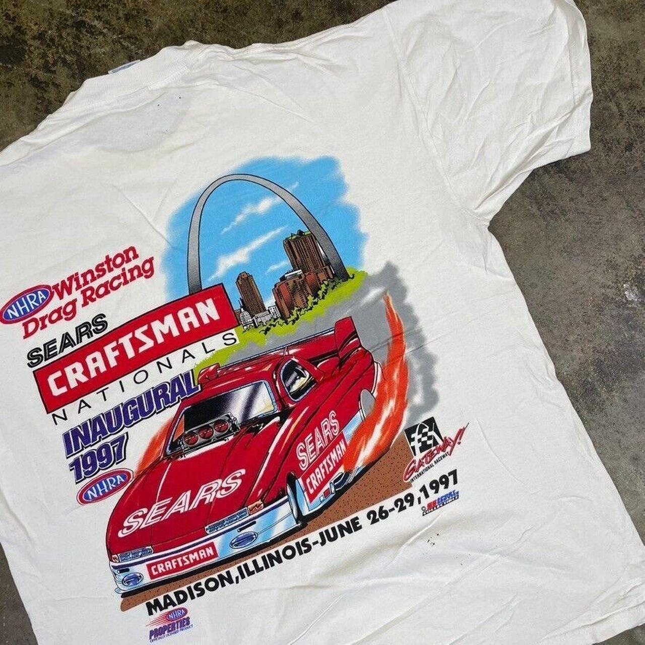 Vintage Drag Race Tee Racing 1997 Car Graphic... - Depop