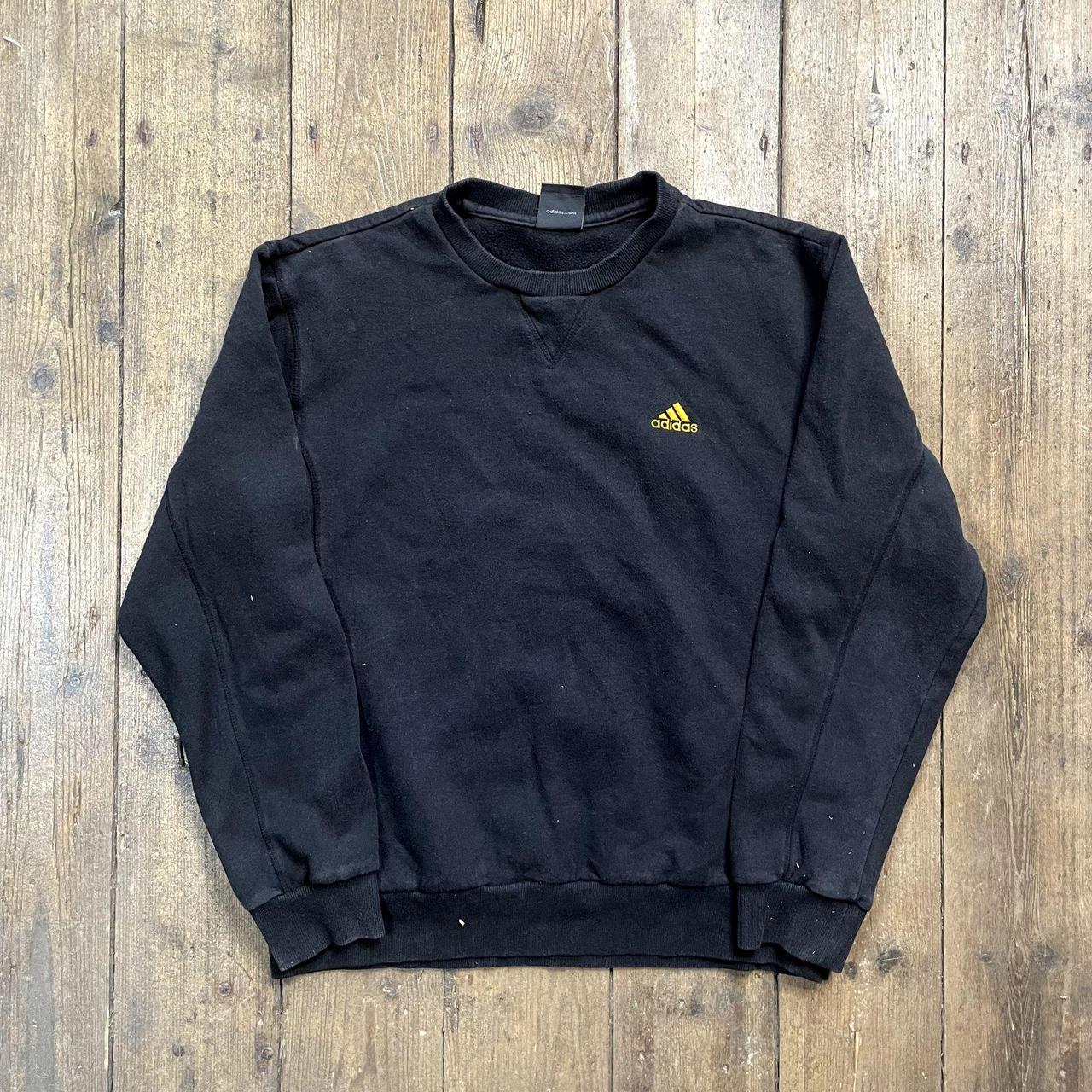 Adidas Pullover Y2K Sports Sweatshirt, Black, Mens... - Depop