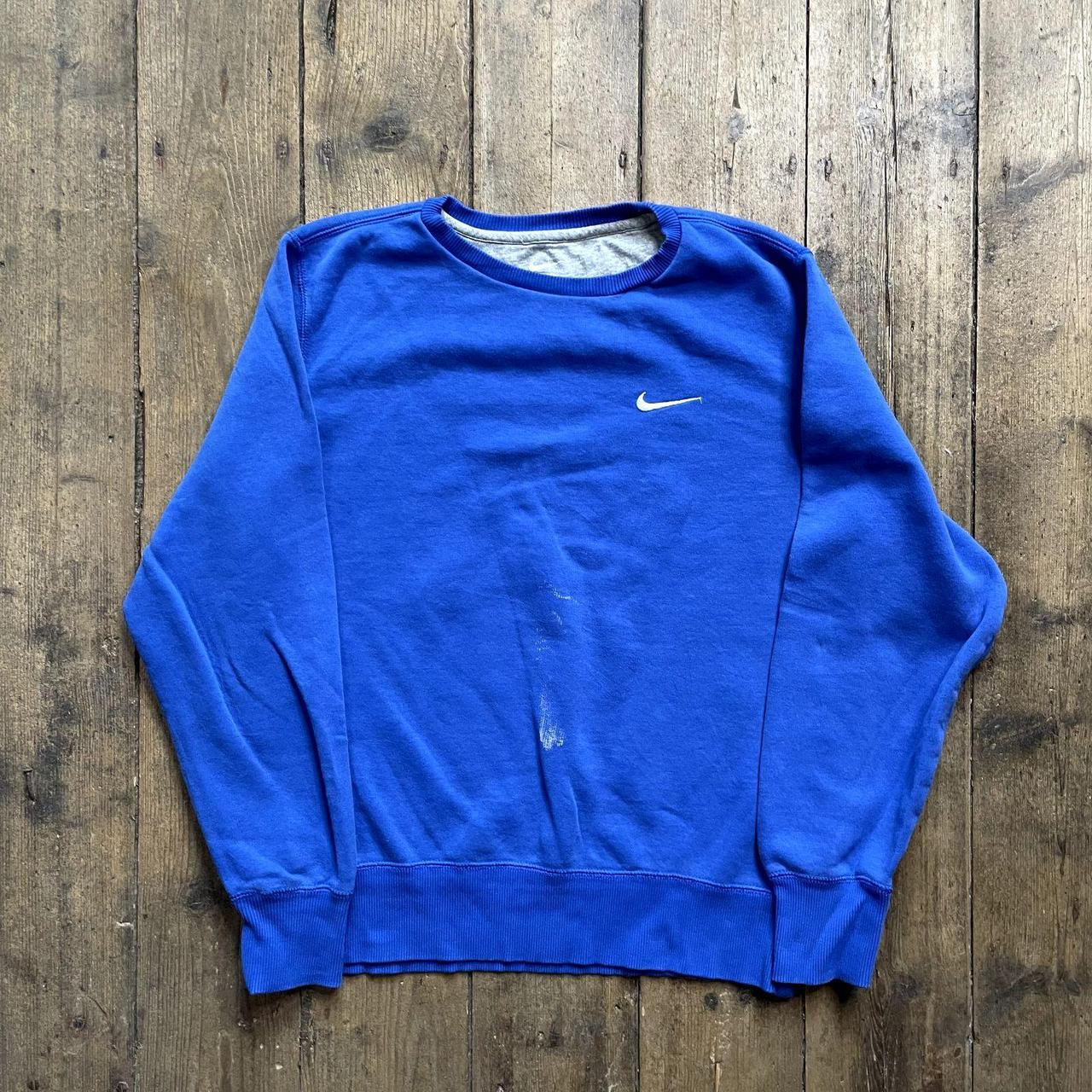 Nike Sweatshirt Y2K Crew Neck Sports Sweater Blue