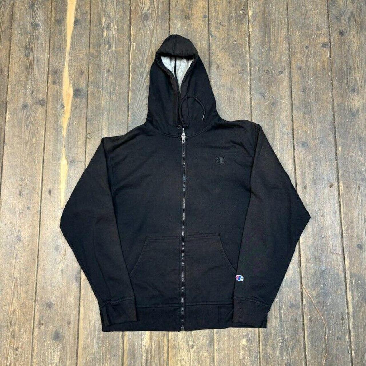 Champion Hoodie Mens Full Zip Y2K Vintage Blank