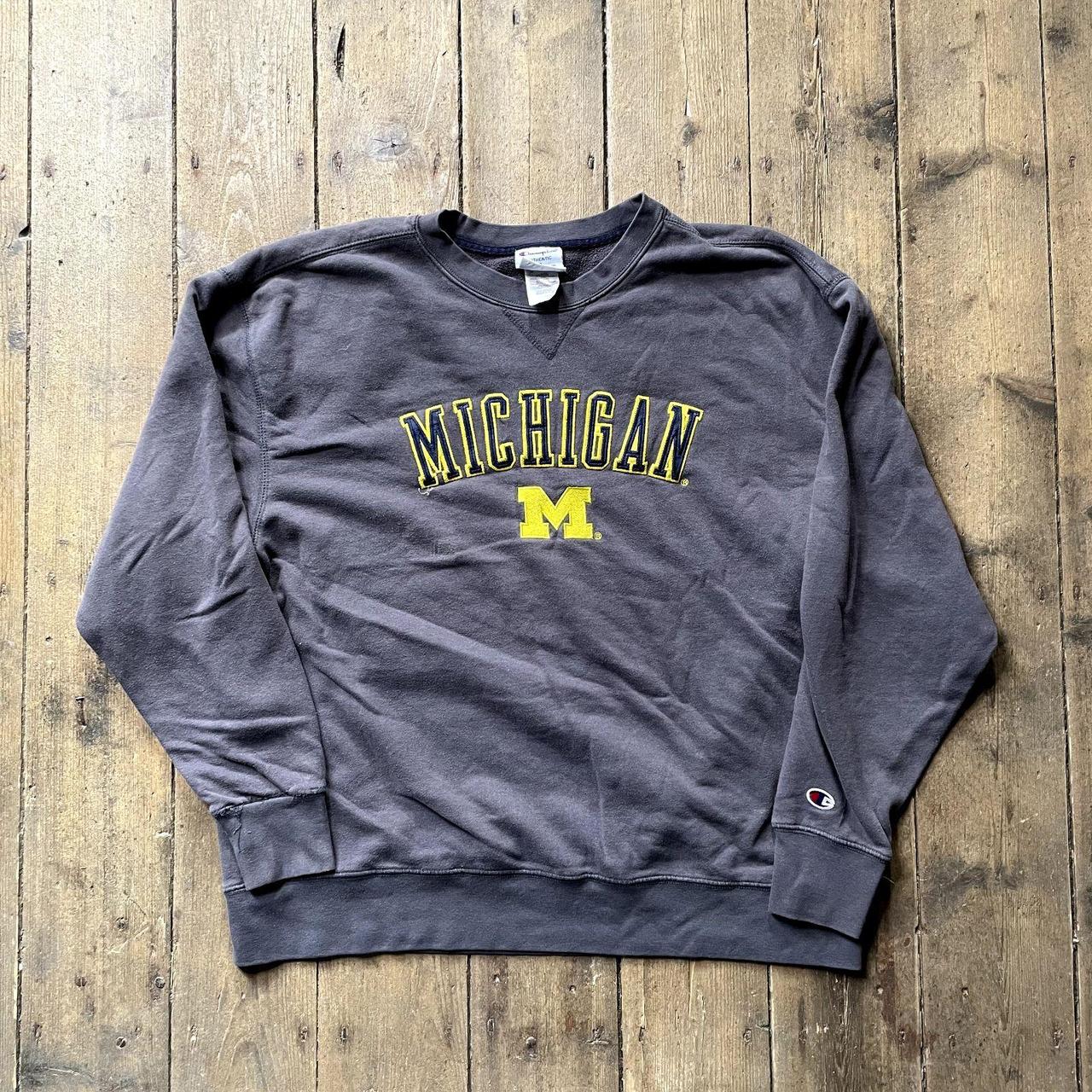 Champion College Sweatshirt Crew Neck Jumper Grey Depop