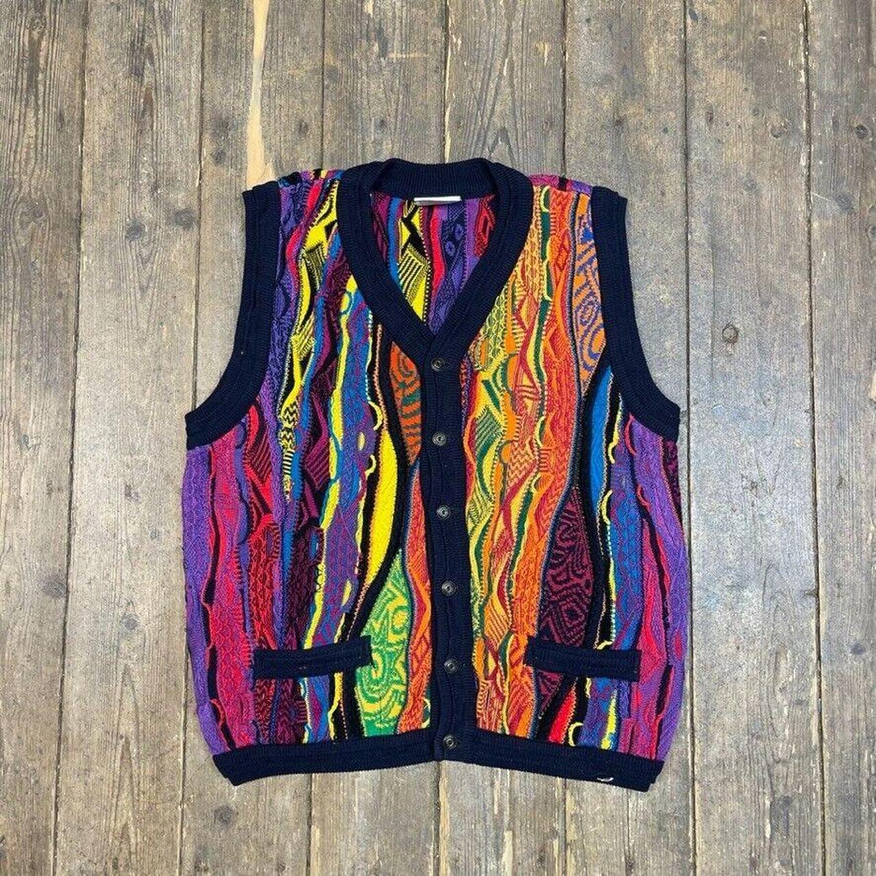 Coogi Jumper Cardigan Knit V Neck Vintage Cosby Vest. Depop