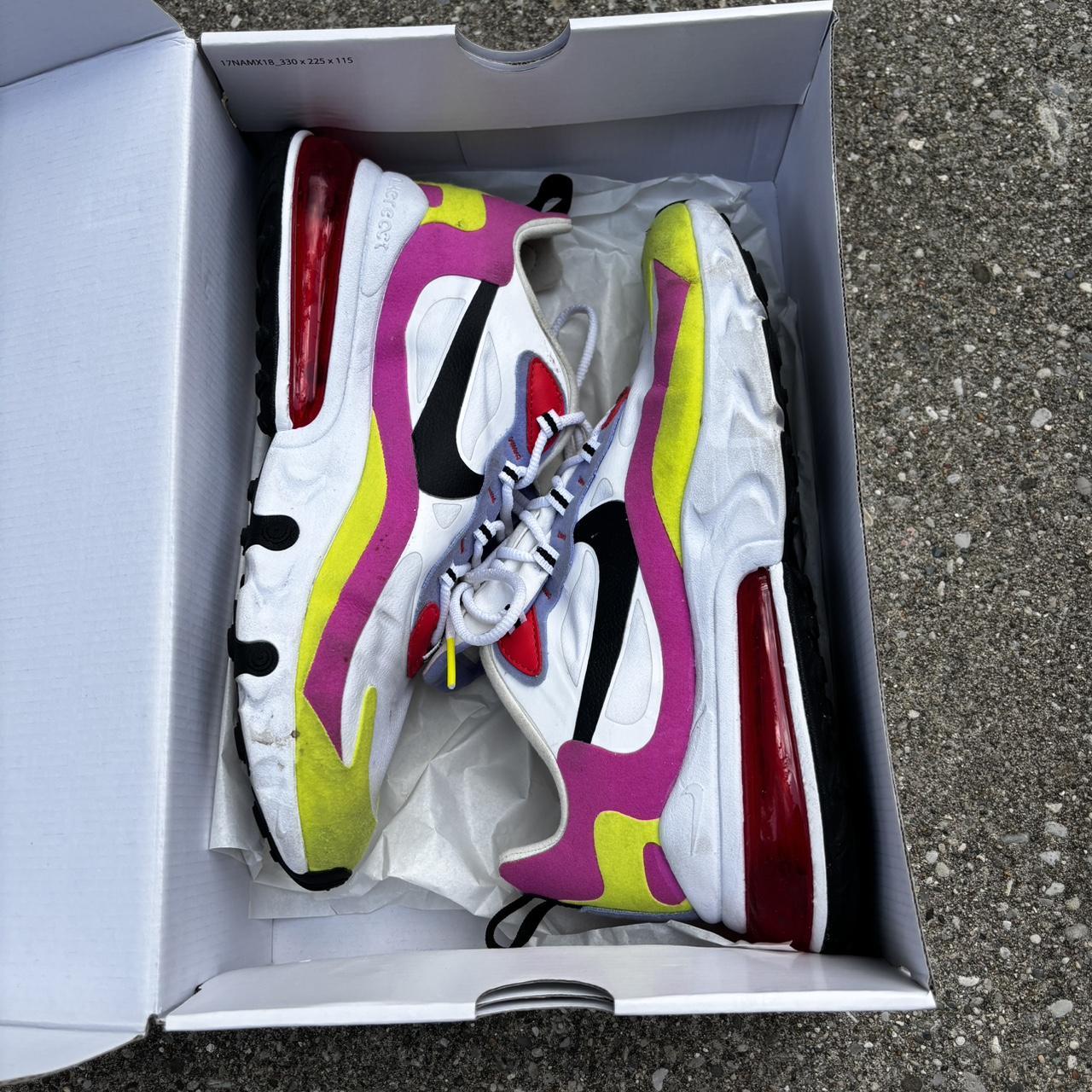 nike 270 white pink yellow