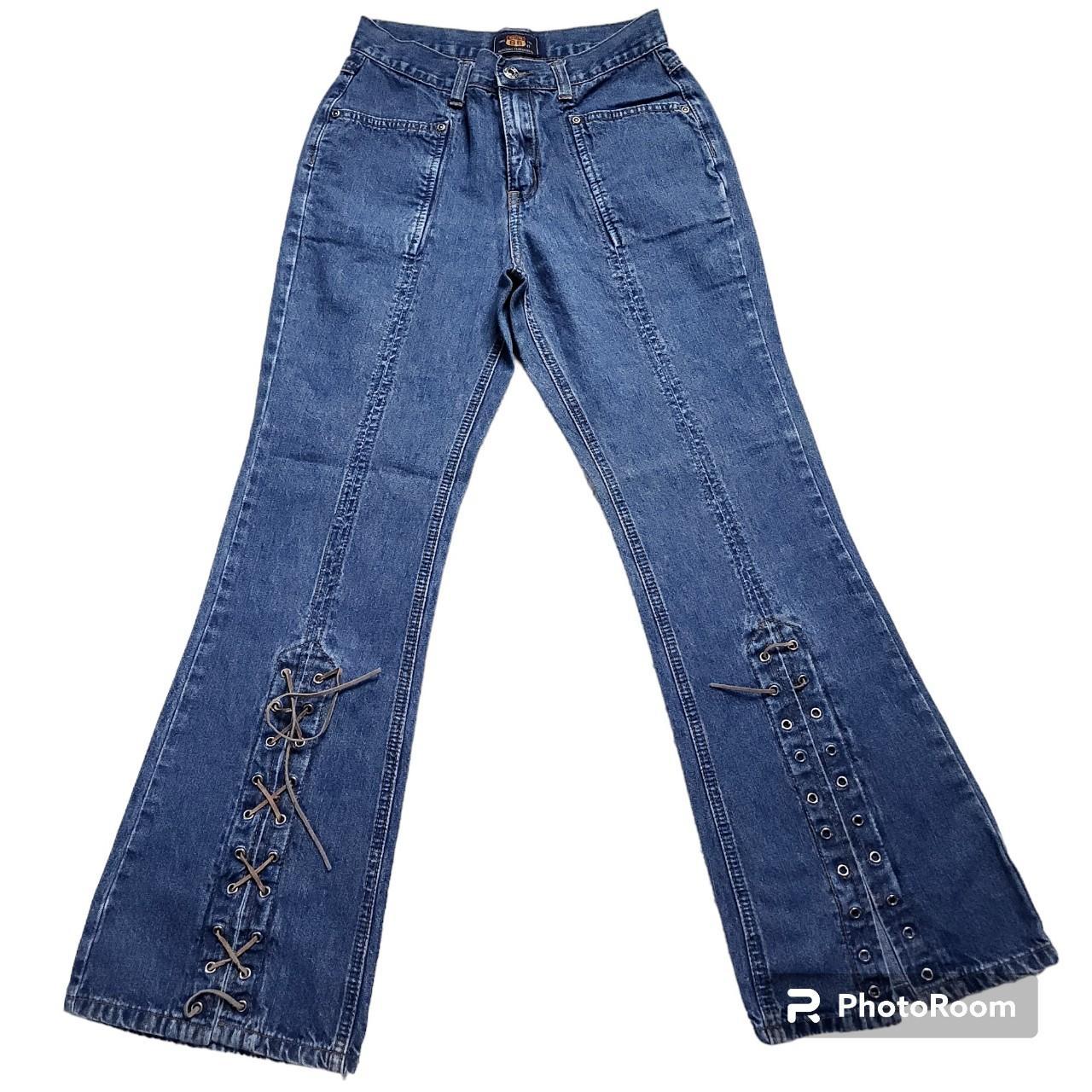 Jeans with strings at best sale the bottom