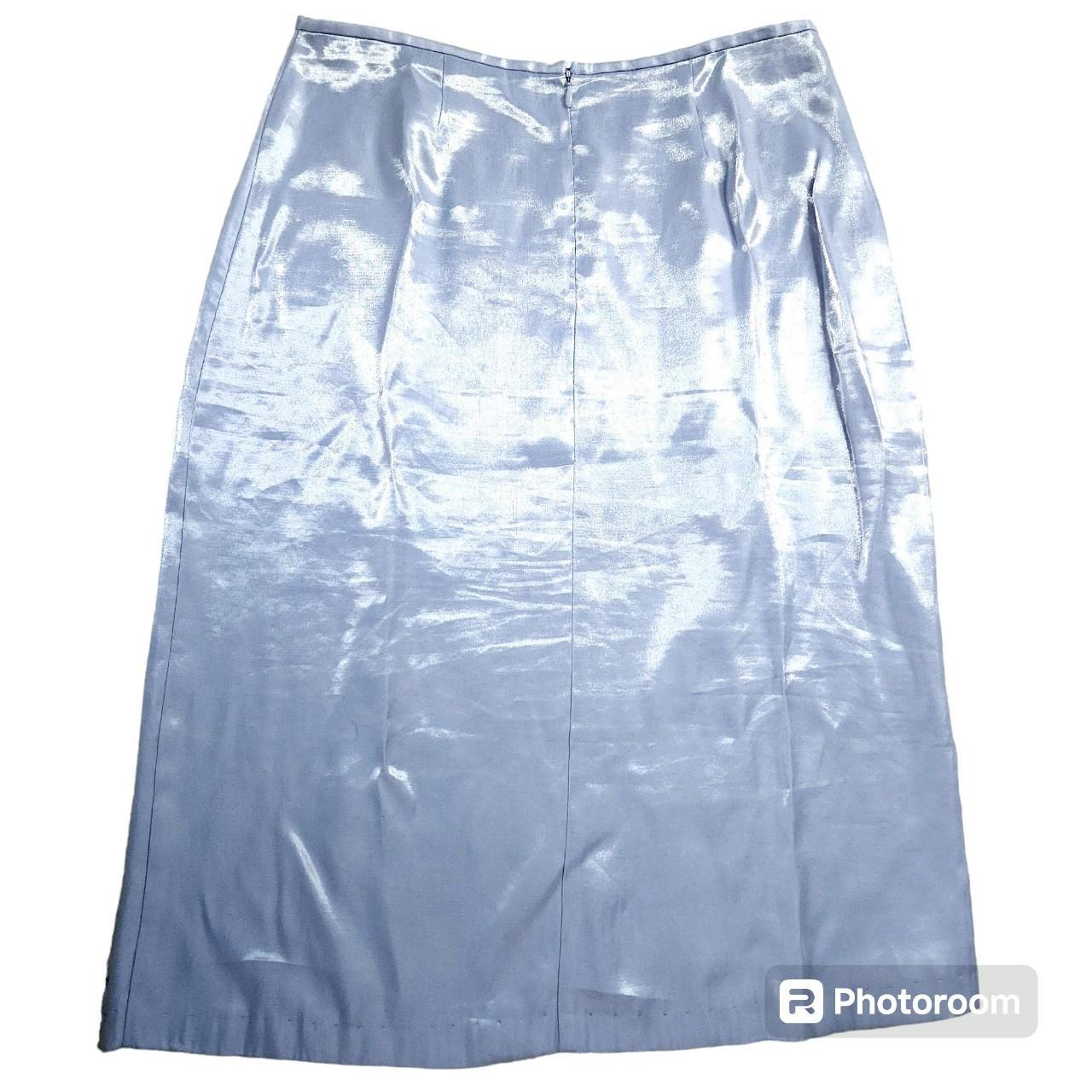 Preloved Women's Midi Skirt - Purple/Silver - 12 – Alex Evenings 90s Y2K Vintage Iridescent Midi …