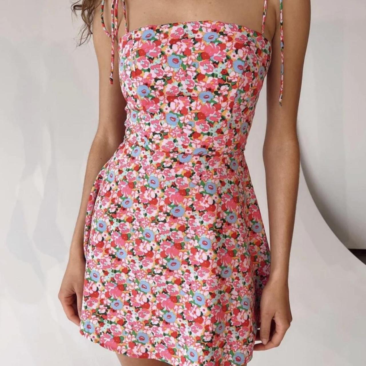 Princess Polly Elissa mini dress pink floral, size... Depop