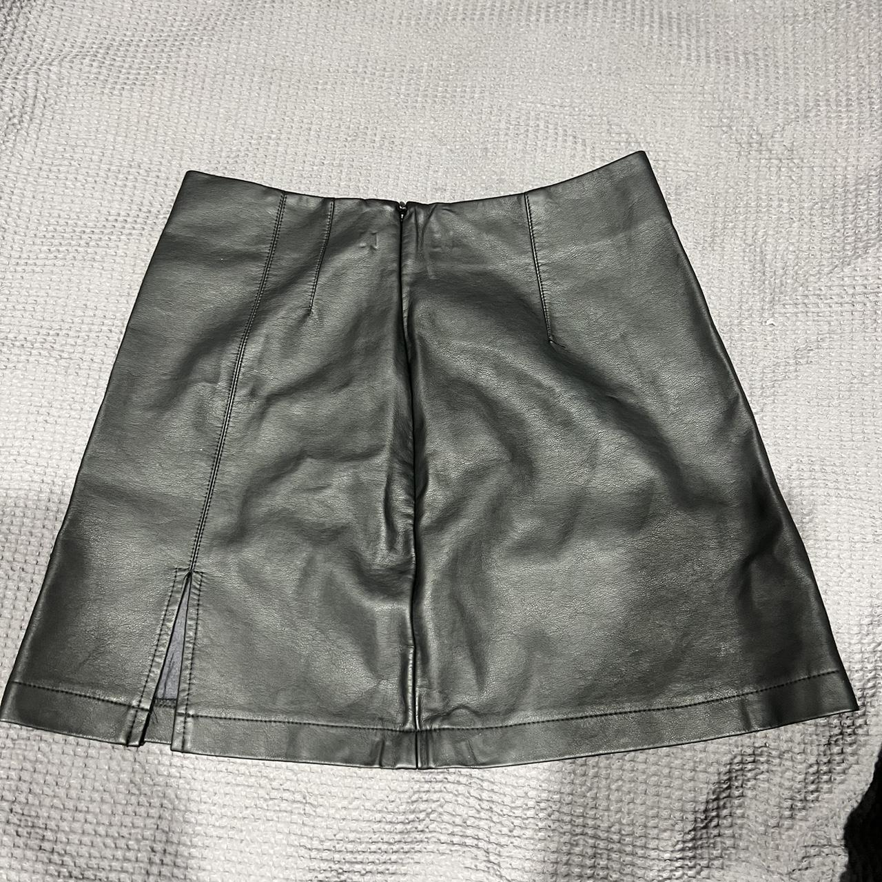 *GLASSONS* black leather glassons skirt size 8 in... Depop