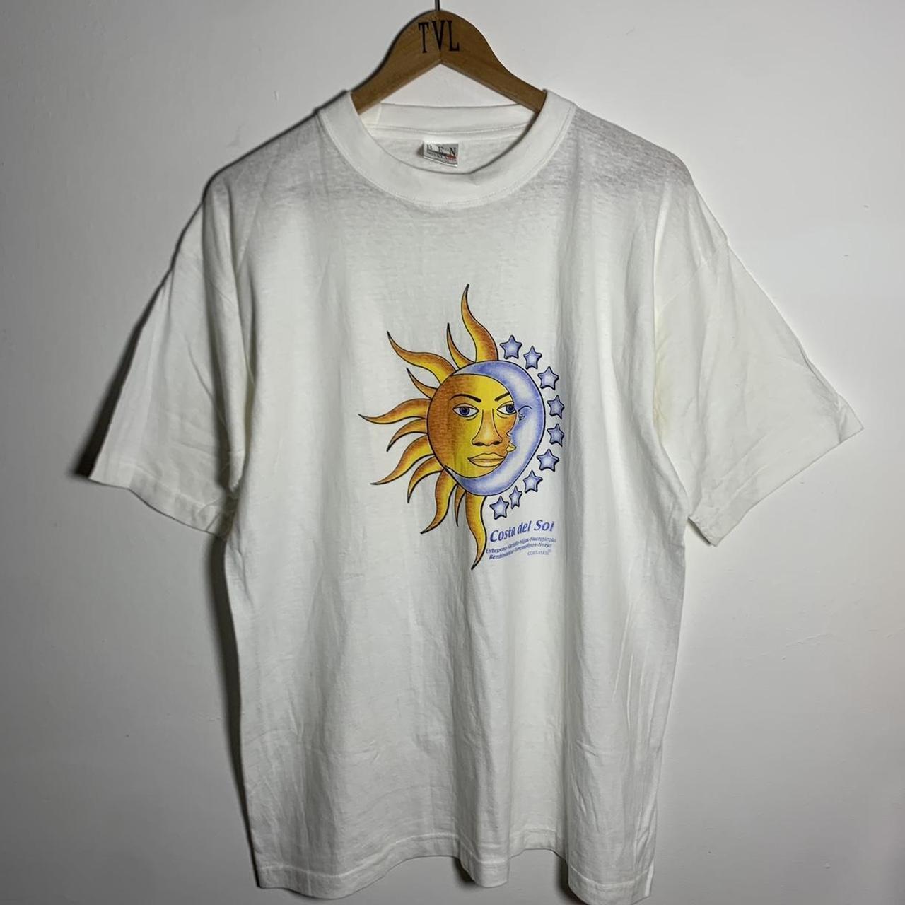 Costa Del Sol 90s vintage tourist white with sun &... - Depop