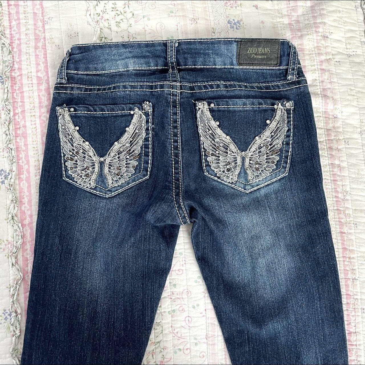 y2k angel bling low rise jeans - the brand is... - Depop