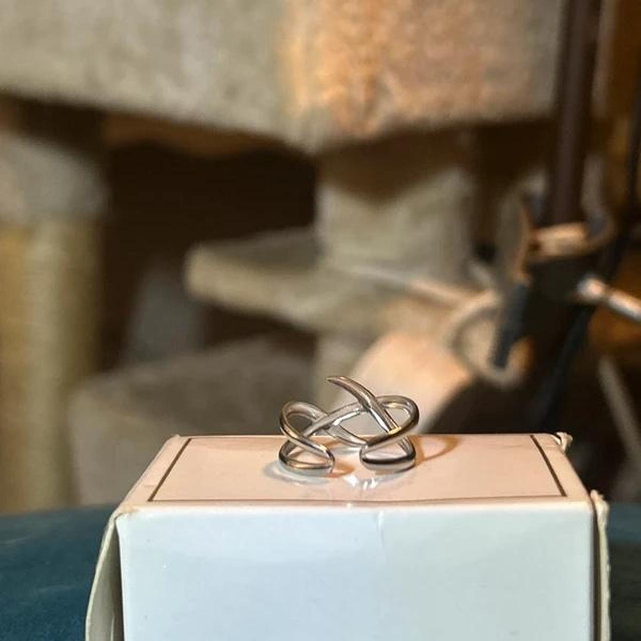 Women's Ring - Silver/Grey – Silver double loop r… - image 1