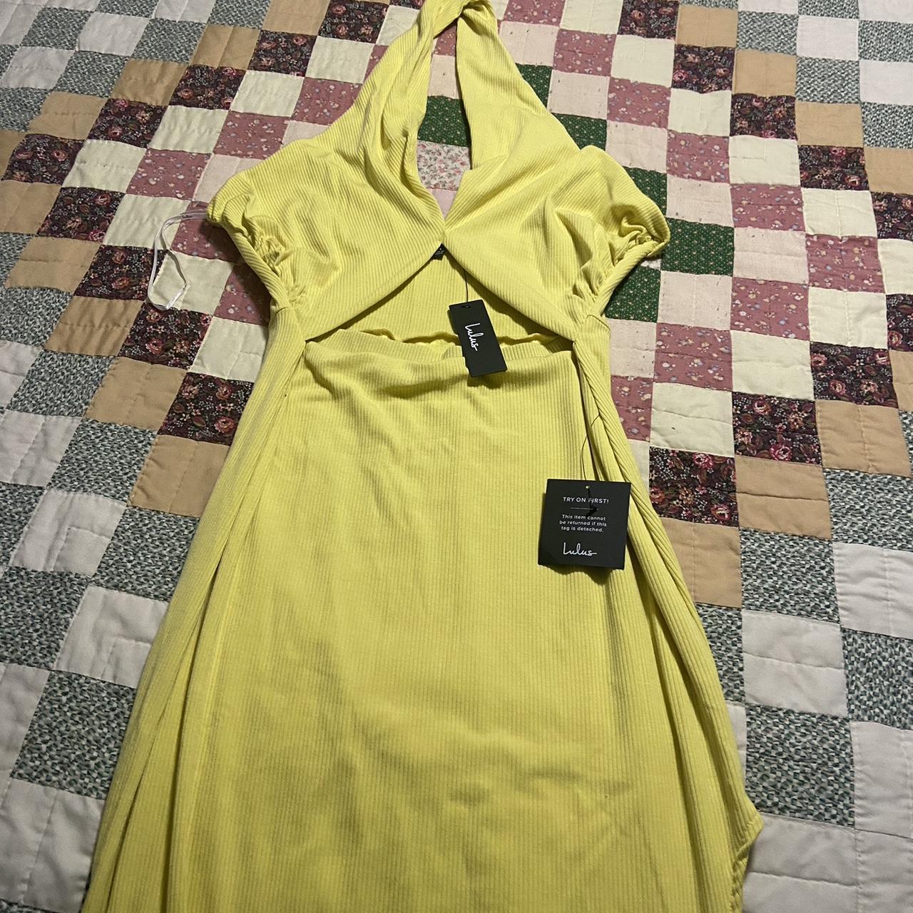 Lulu Dress women’s lulu dress color yellow NWT... - Depop