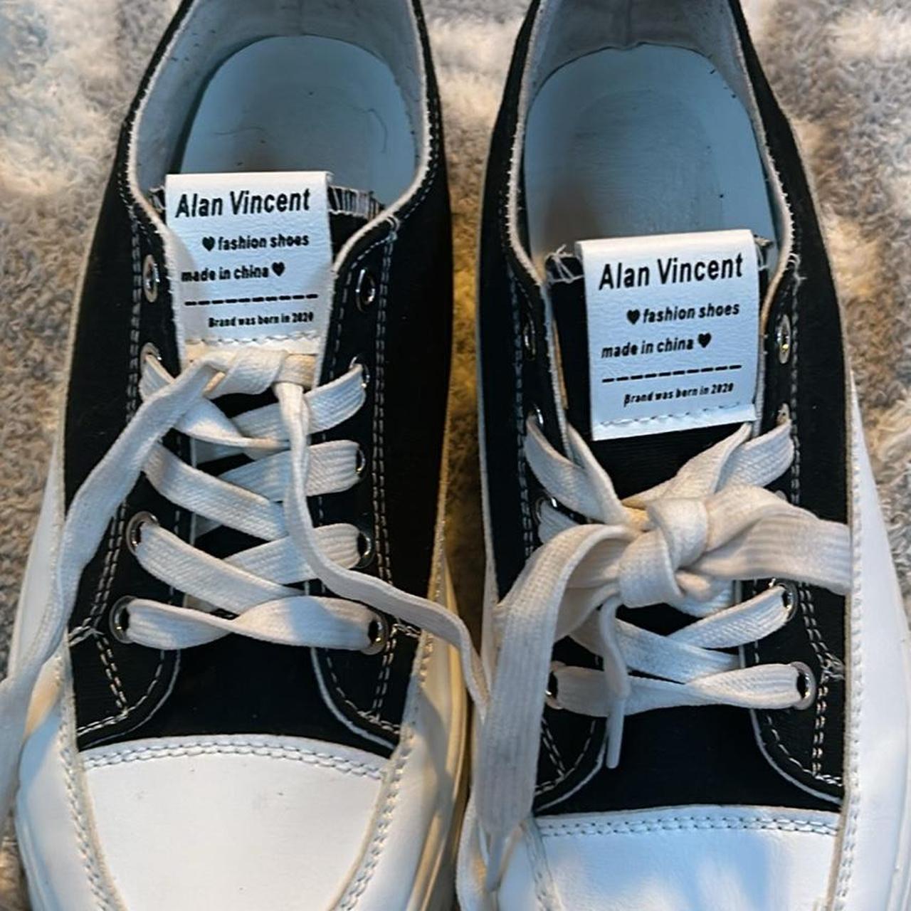 Converse dupes Black and white platform sneaks Worn... Depop