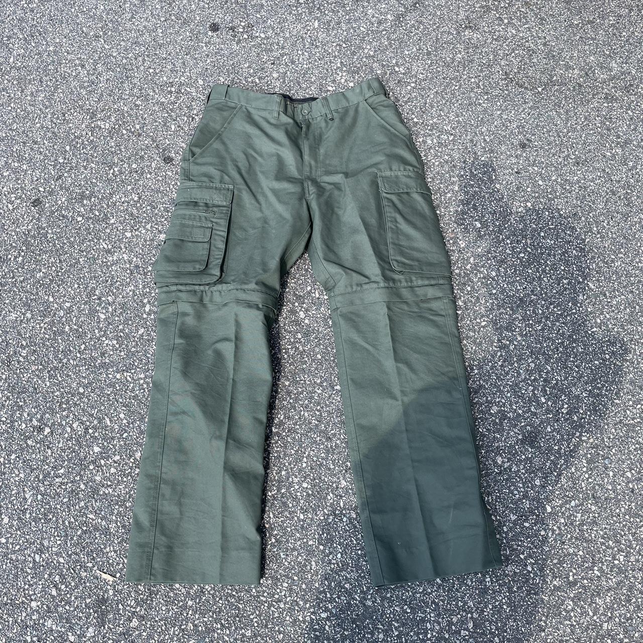 Green military style cargo pants Zip into shorts... Depop