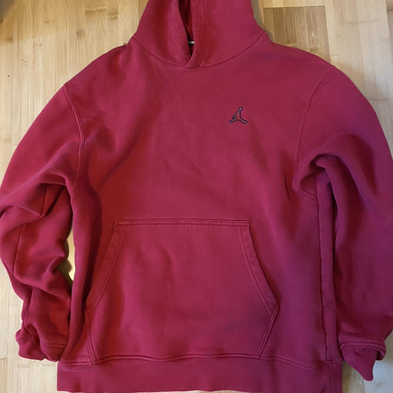 Vintage Nike Air Jordan Red Heavyweight Hoodie Has a... Depop