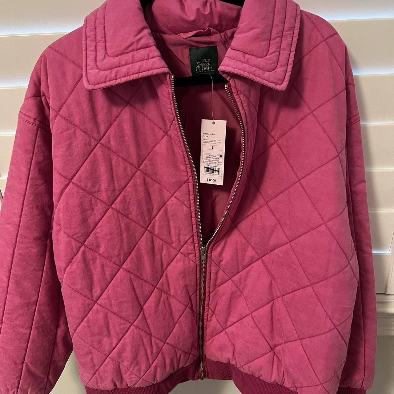 ATHLETA double layer quilted jacket fleece full zip - Depop