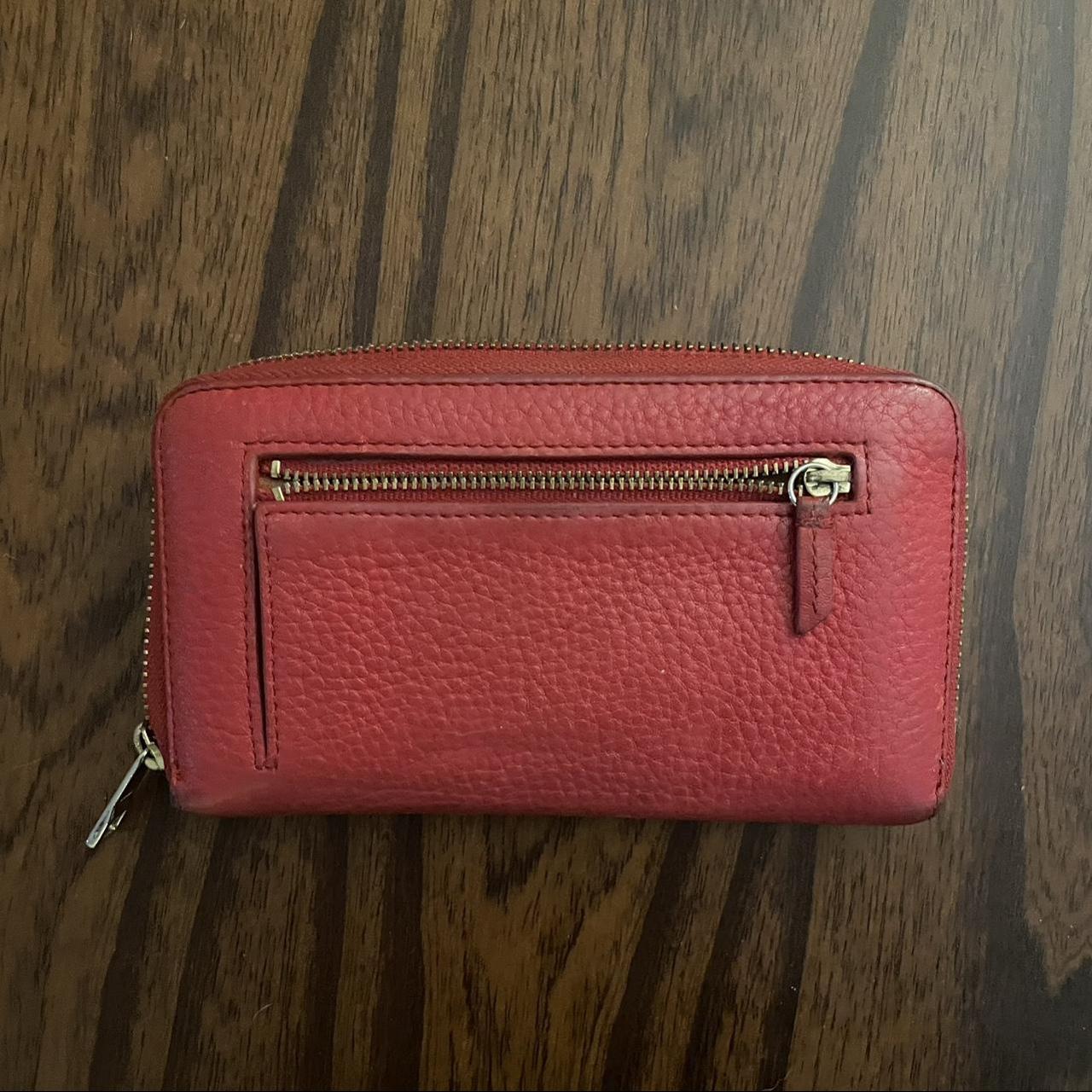 Fossil Red Leather Crossbody Purse - Depop