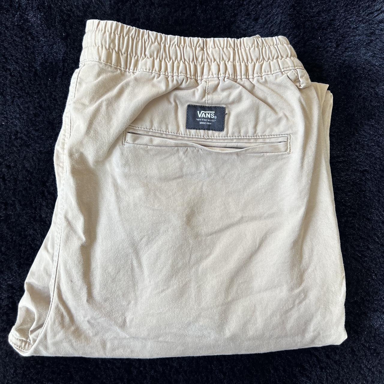 Vans khaki elastic pants (small bleaching stain) - Depop