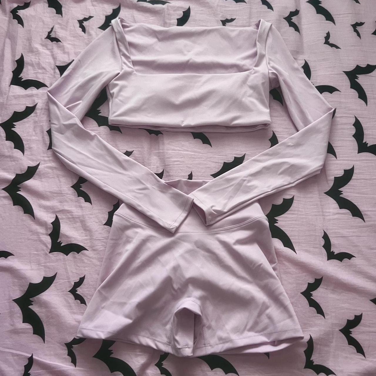 baby pink workout set 🎀 *material is stretchy &... Depop