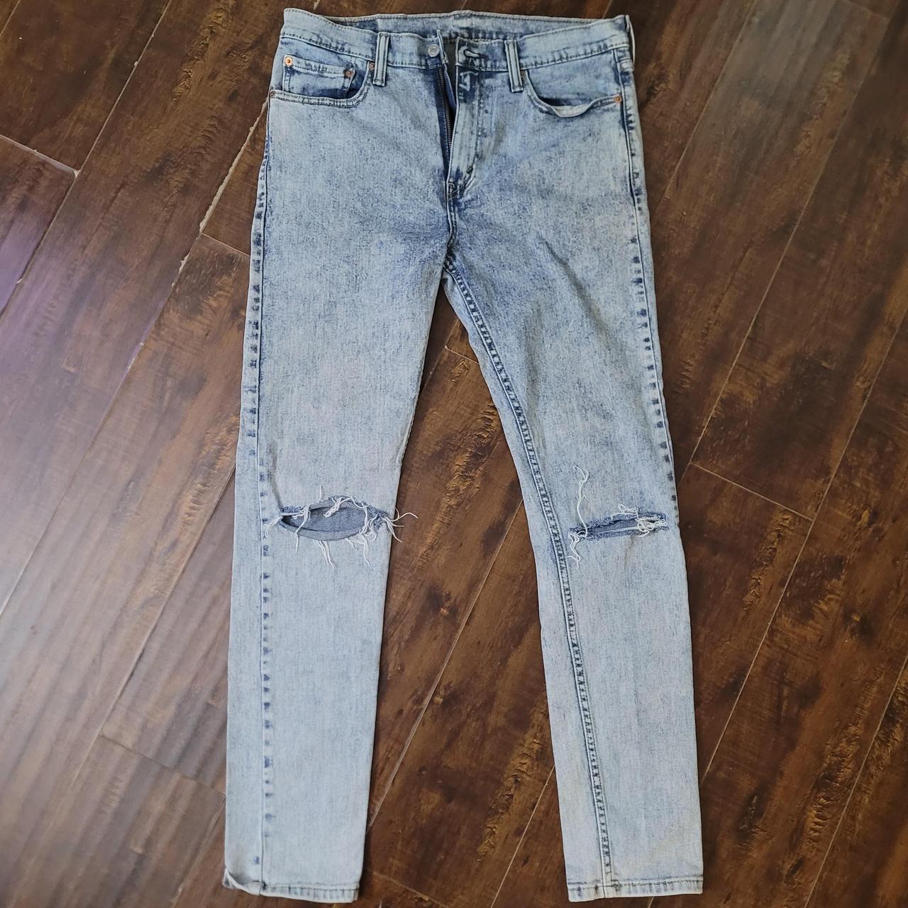 Levis 511 SkinnyJeans acid wash pre cut knee