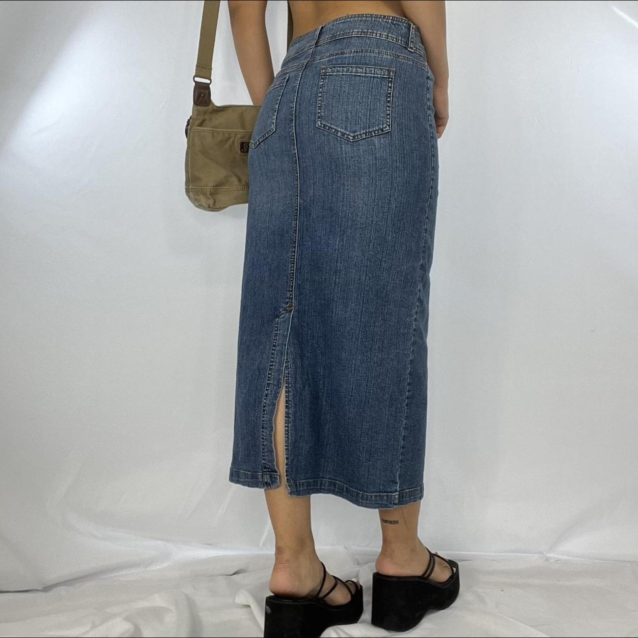 2000’s Blue Denim Maxi Skirt ♡ $7.50 USA... - Depop