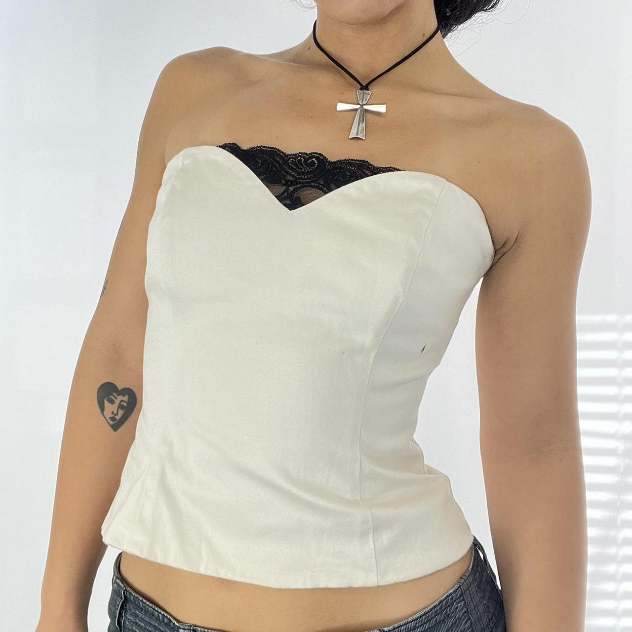 Cream bustier Tube Top ♡ $5.50 USA SHIPPING ♡ FREE... - Depop