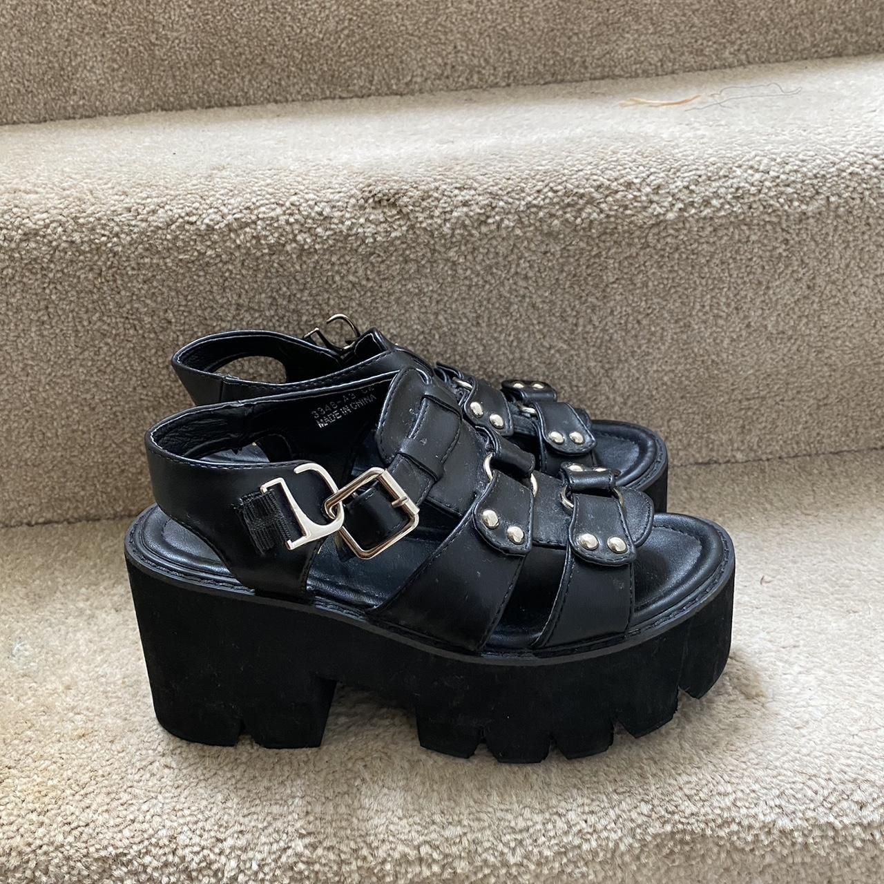 Open Toe Buckle Decor Wedges • Only worn once • No... - Depop
