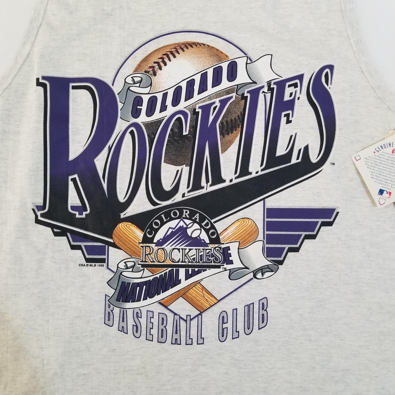 Vintage 90s T-shirt Colorado ROCKIES Mlb Baseball Purple 1995 