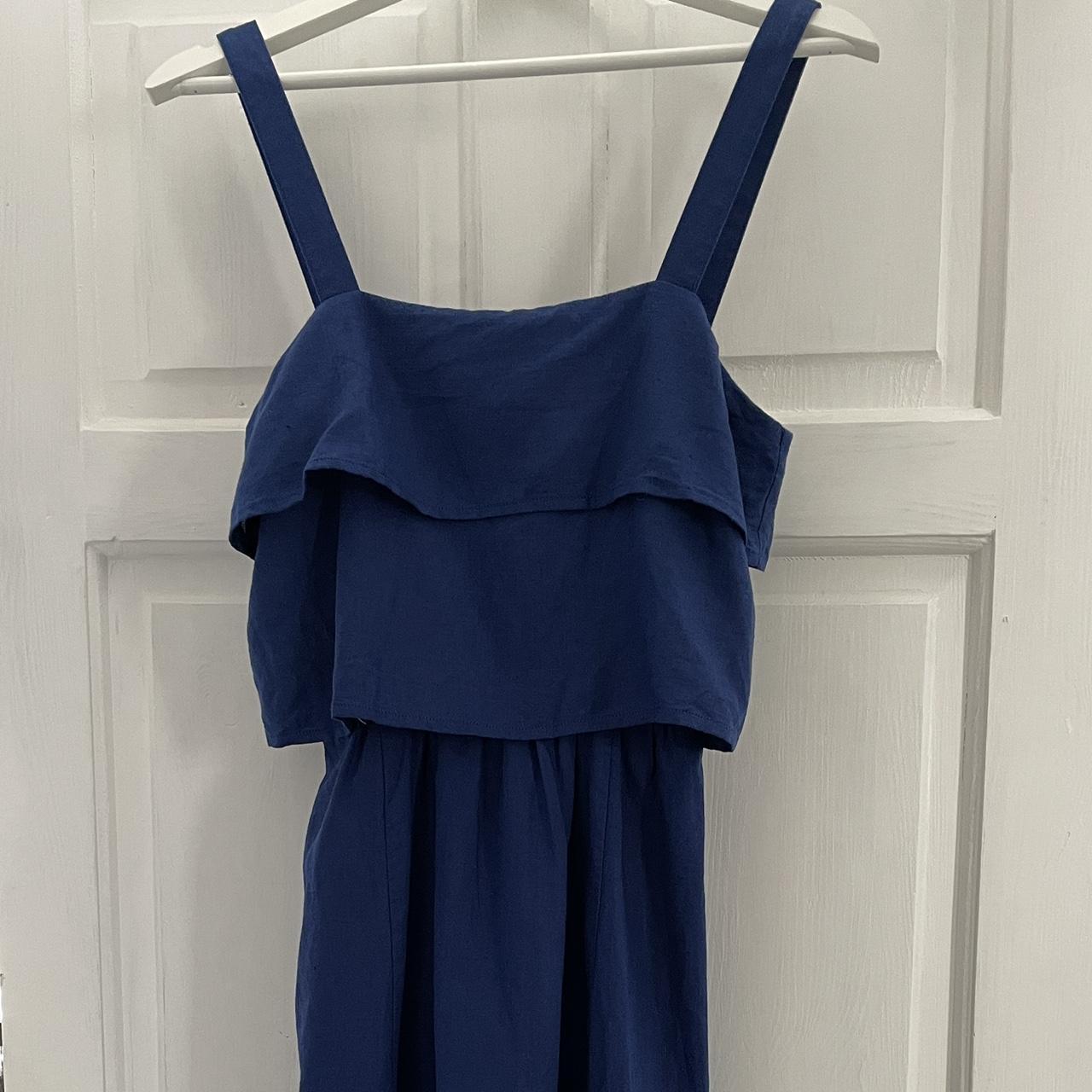 Sézane Women's Blue Dress | Depop