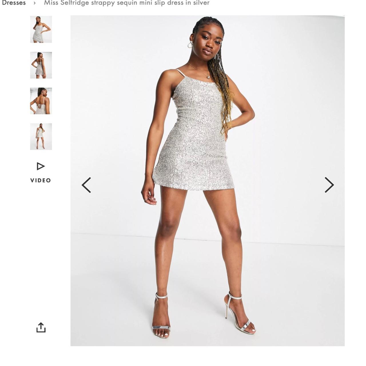 Miss selfridge silver dress best sale