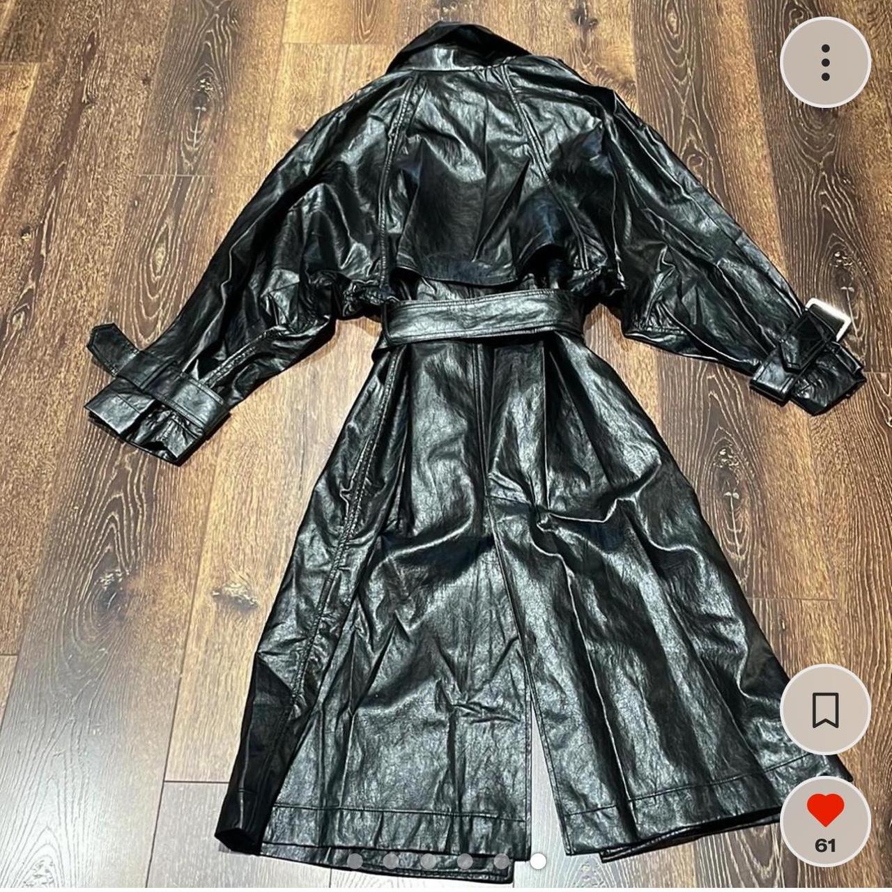 Zara BELTED FAUX LEATHER TRENCH