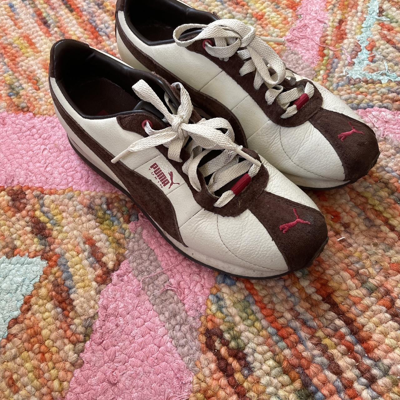 Puma Women's Cream and Brown Trainers | Depop