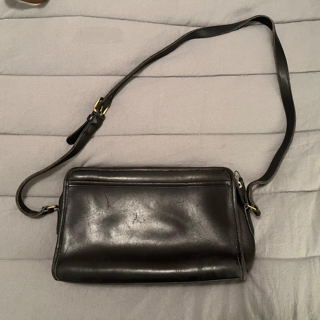 black vintage coach shoulder/crossbody leather... - Depop