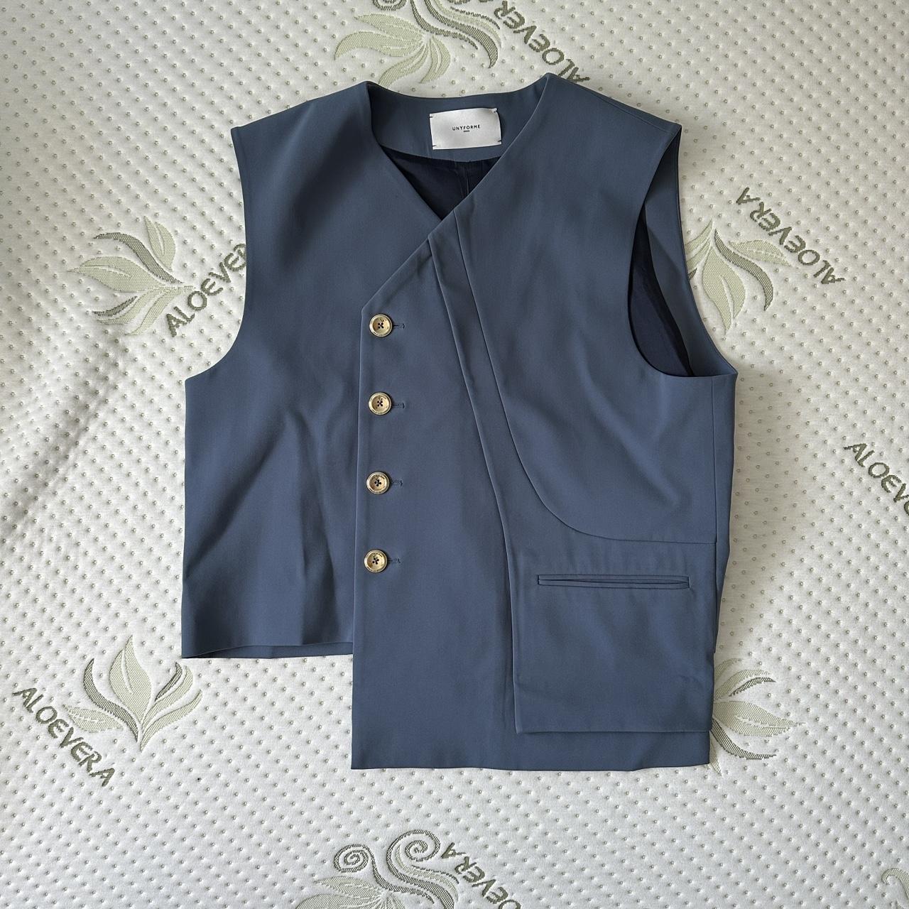 Asymmetric Vest with Harness Pocket Detail 100%... - Depop