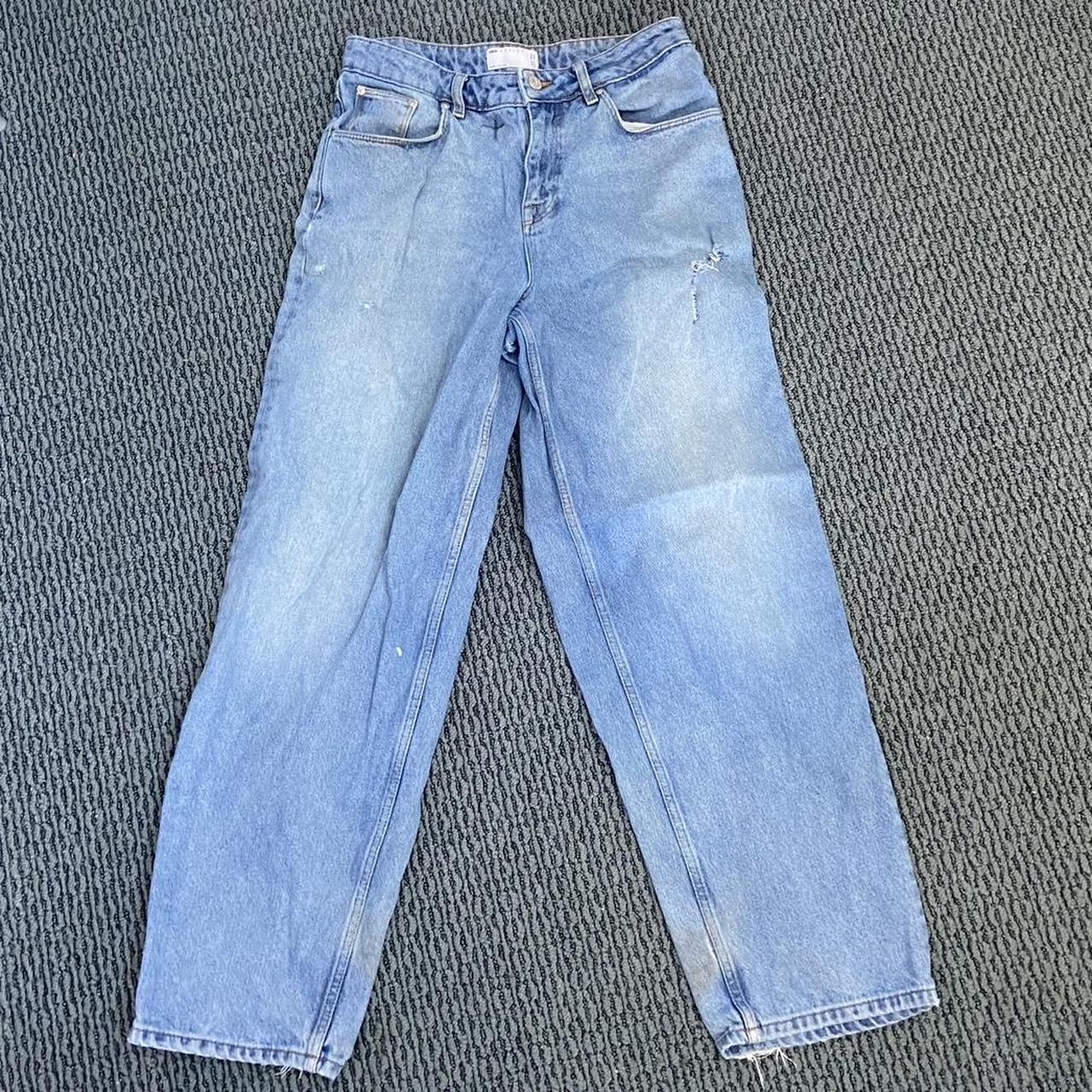 Faded blue jeans by Asos size 30x30 Some small rips... - Depop