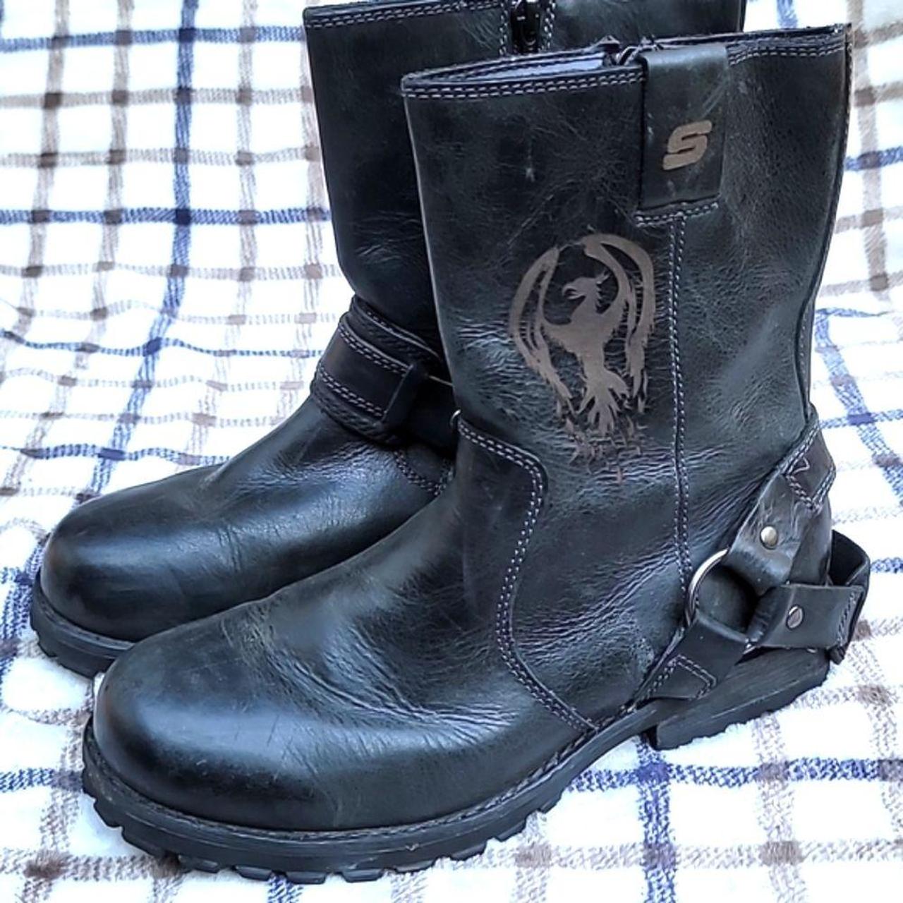 sketchers black booties