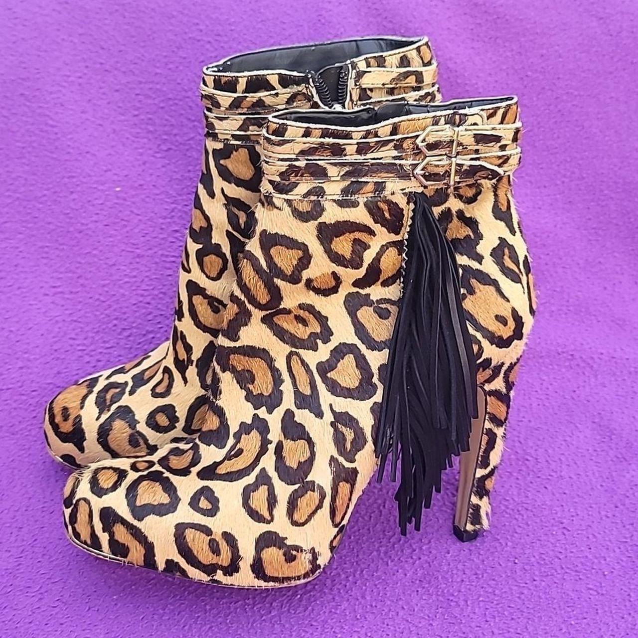 Sam Edelman leopard Keegan boots size 9.5. Good used... Depop