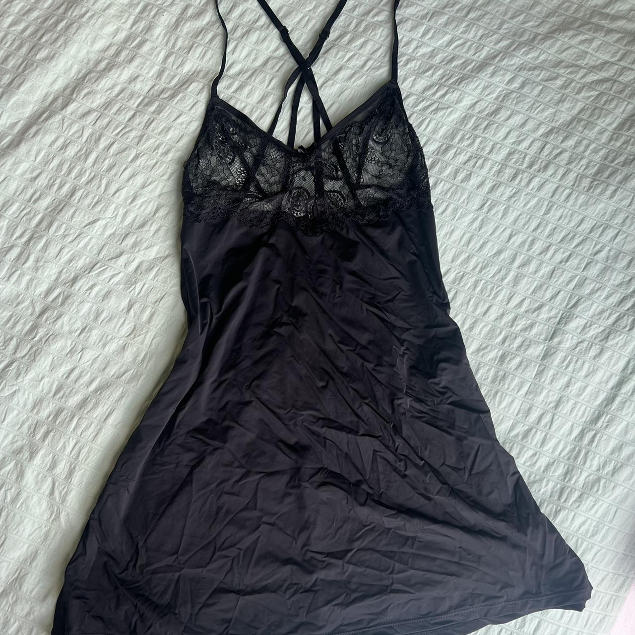 The cutest mini slip dress with open crossover back... - Depop