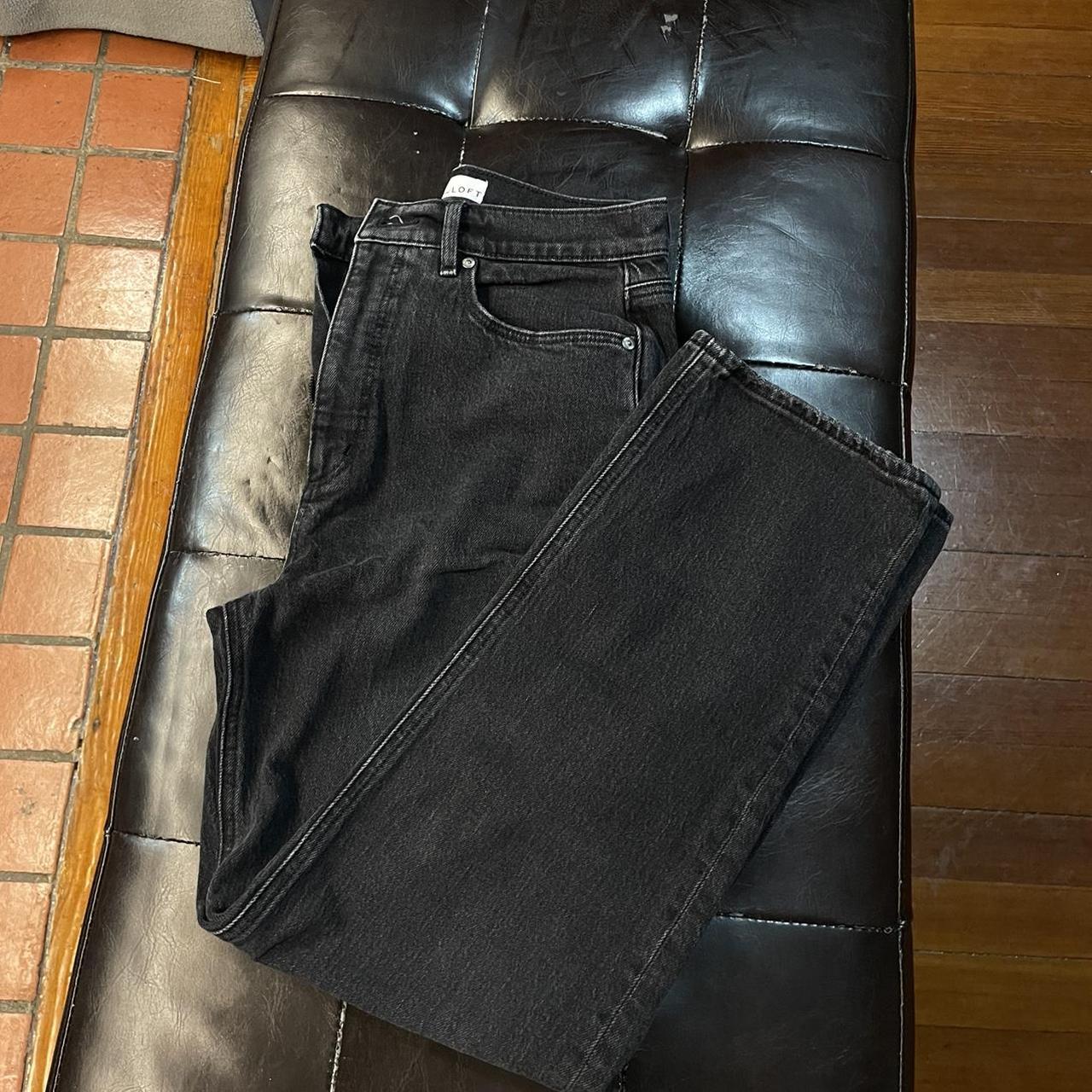 LOFT the 90s straight black jeans High waisted