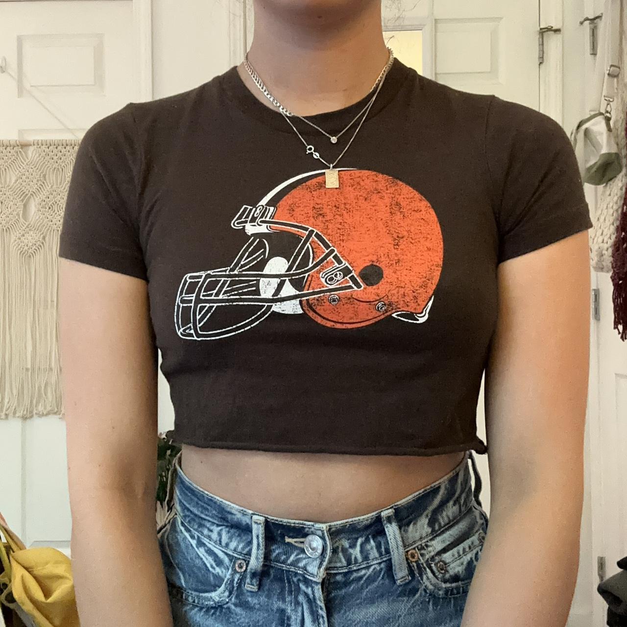 Reworked (NFL) - Cleveland Browns Cropped Sweatshirt Womens