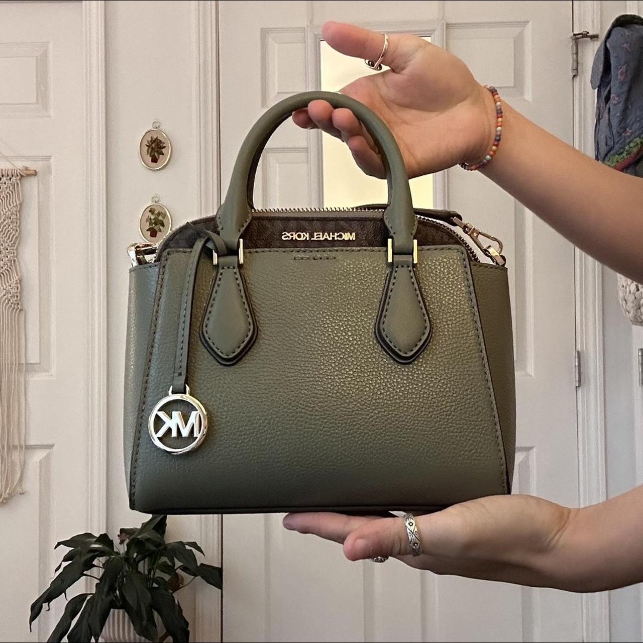 Micheal Kors bag super cute brown and olive green. Depop