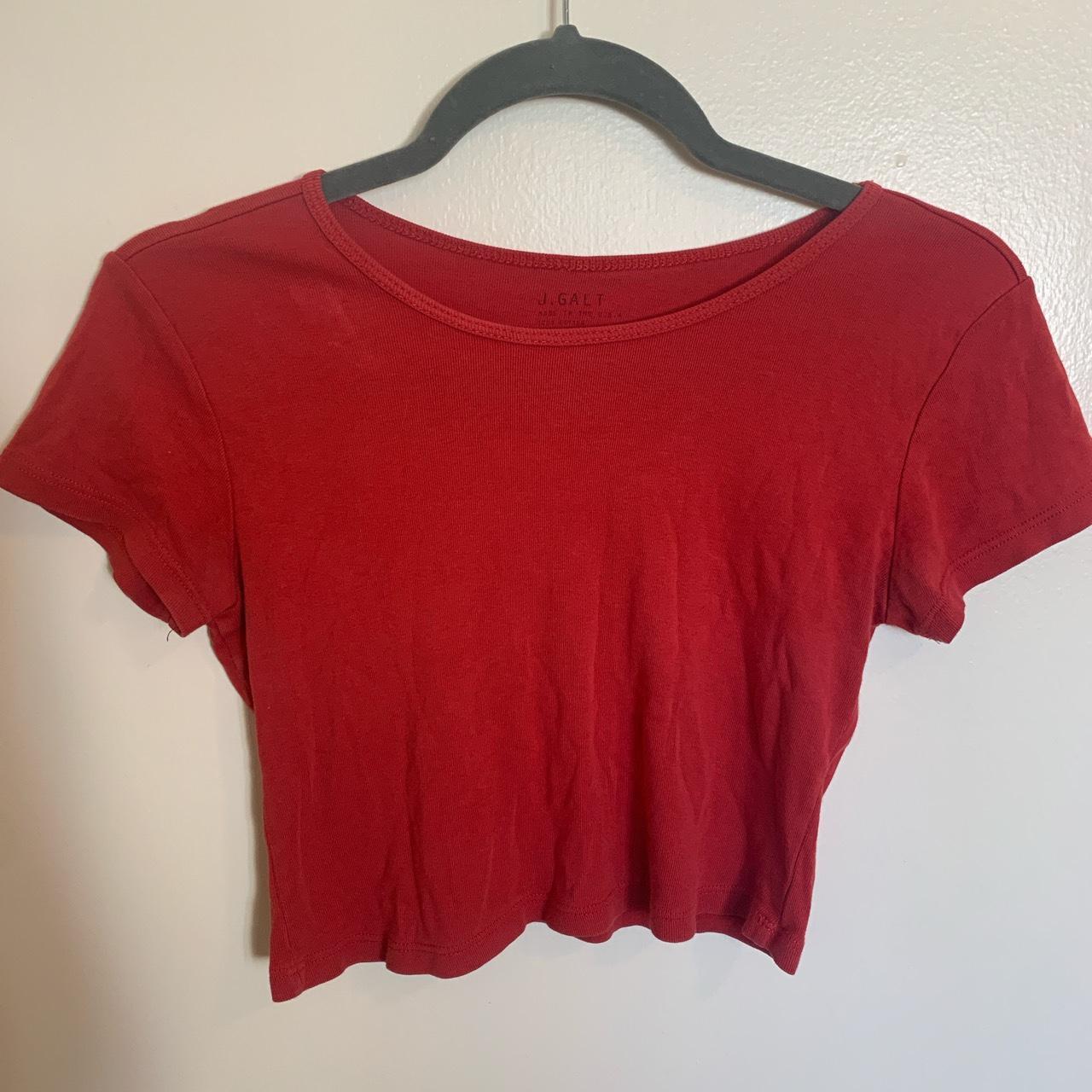 Red cropped brandy top! There is a small light... - Depop