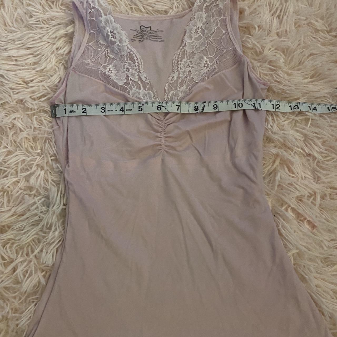 y2k baby pink slip lace tank top cute baby pink... - Depop