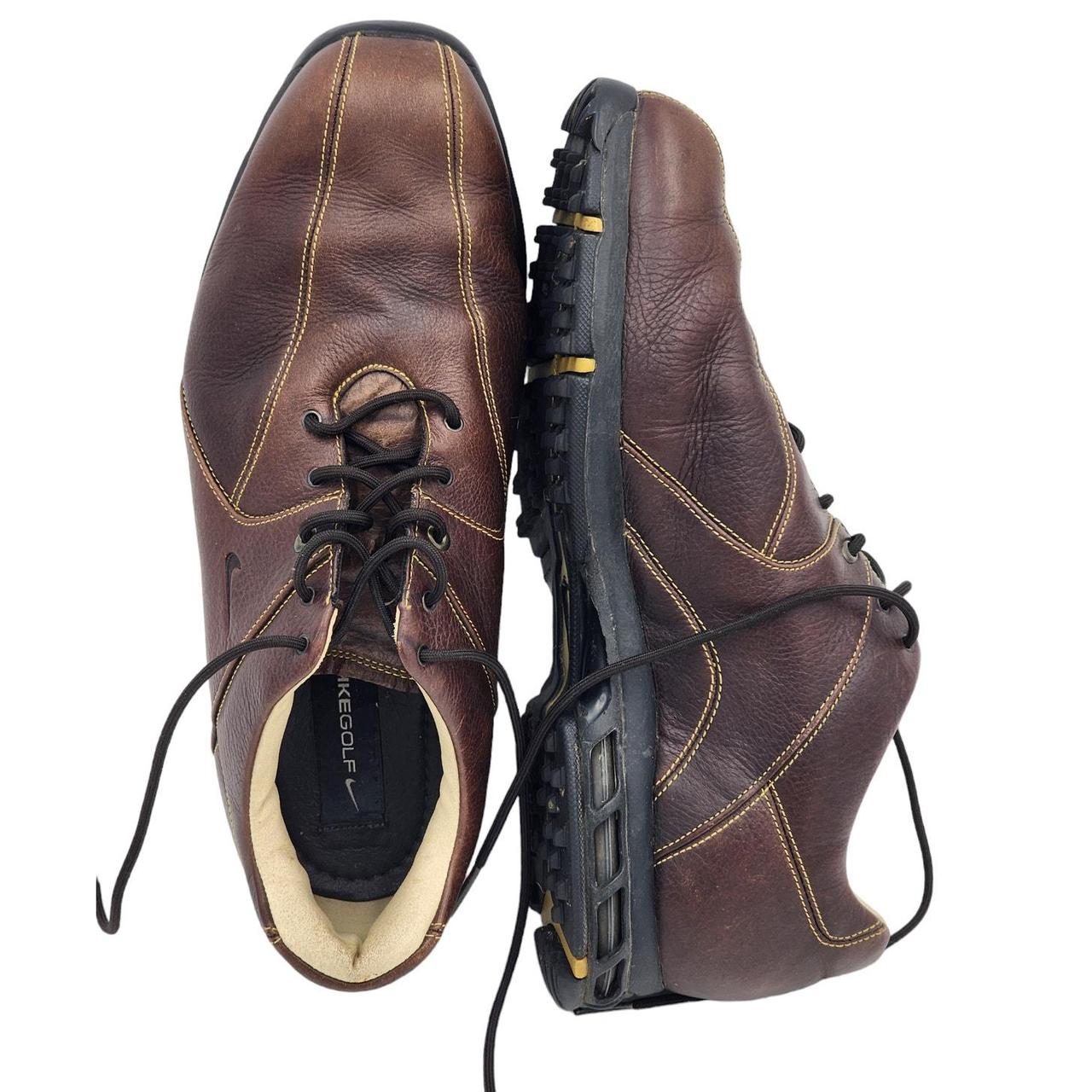 Nike brown leather golf shoes online