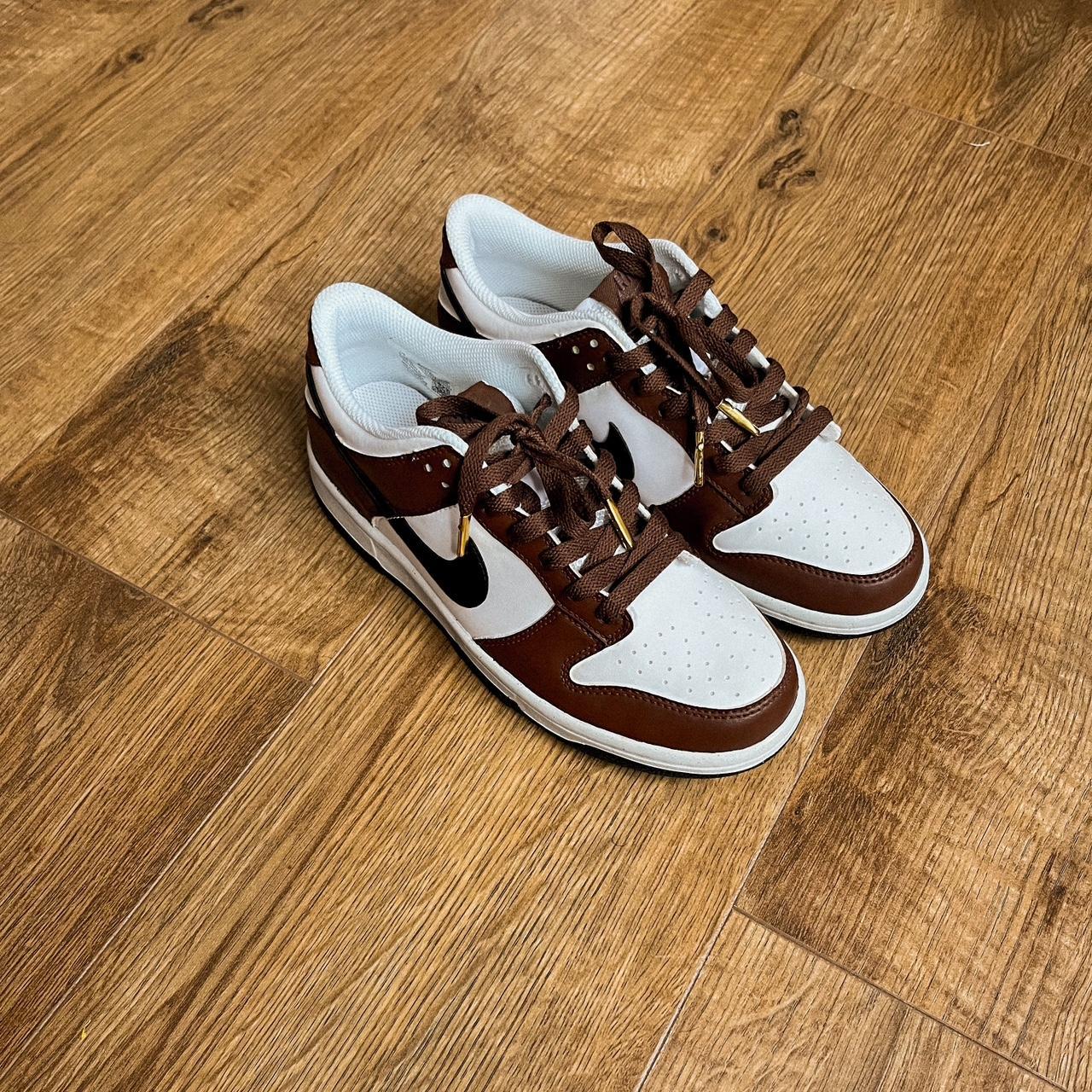 Nike dunk. Brown ( Custom) Brand : new with proof... - Depop
