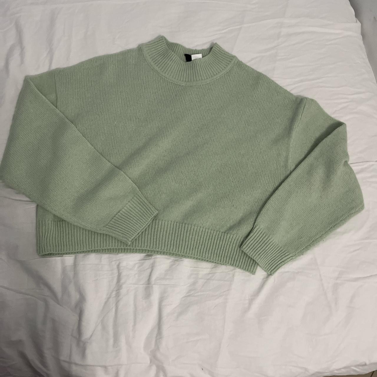 H&M Sage green cropped sweater - Depop