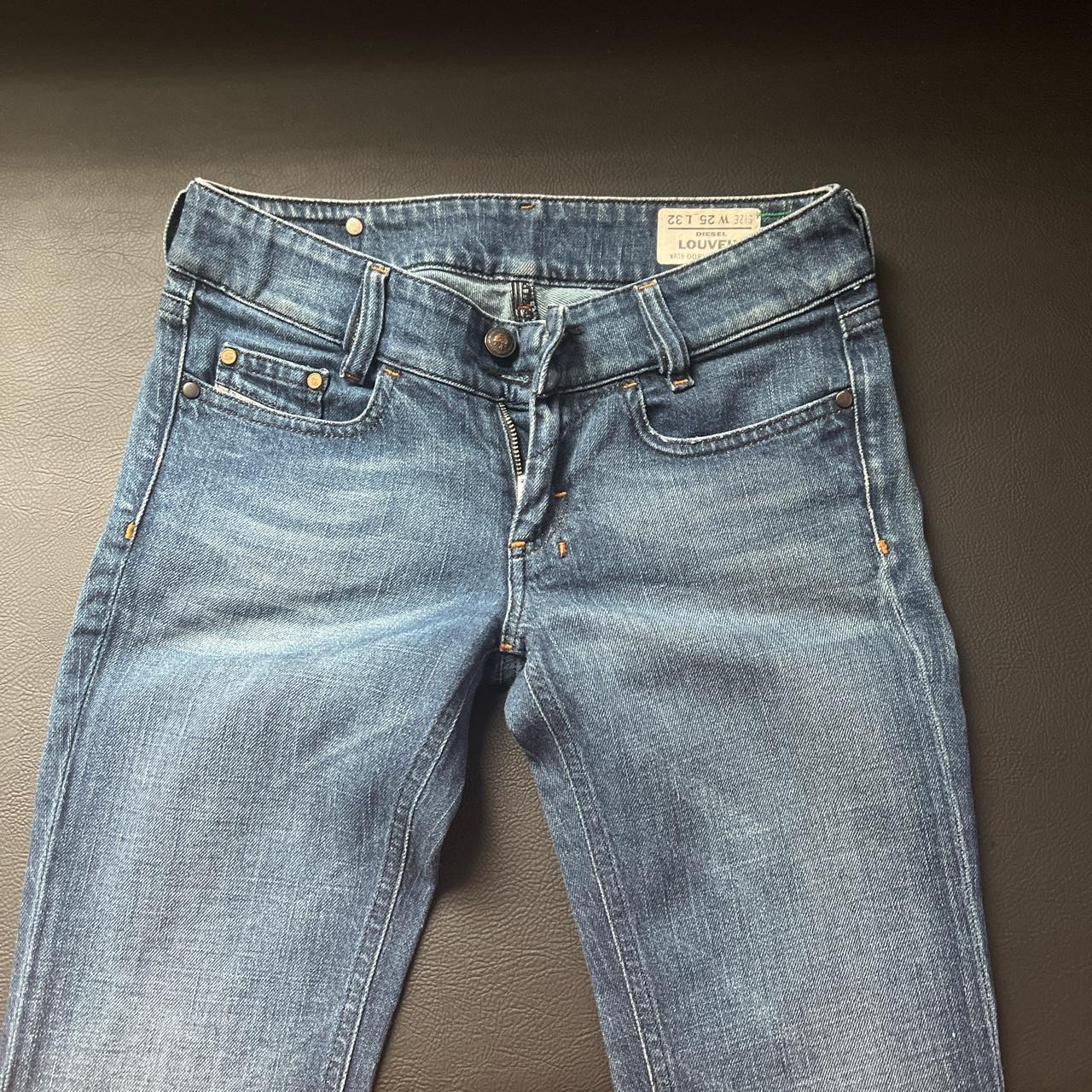 Vintage low rise bootcut diesel jeans Size 25 - Depop