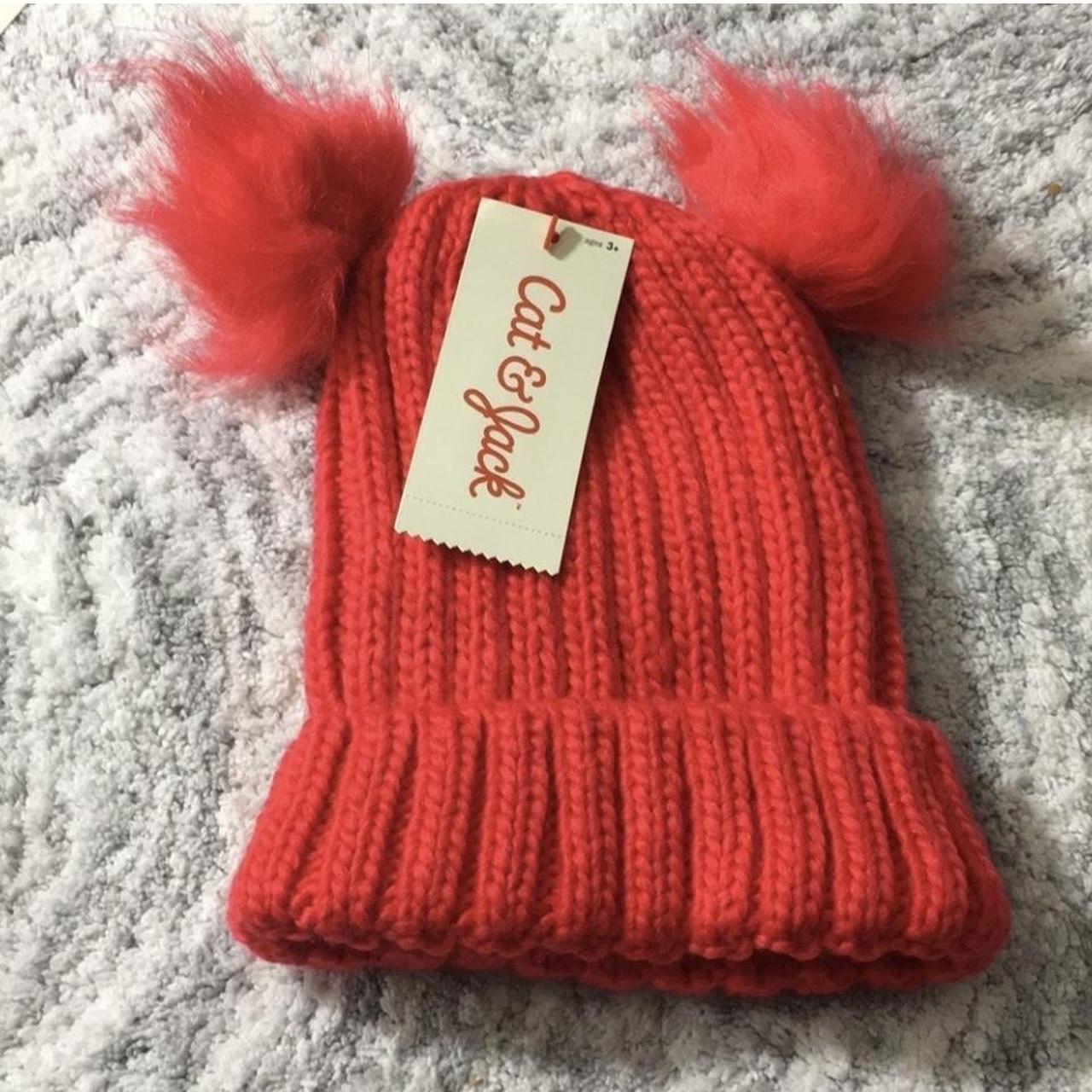 Cat & Jack Girls' Faux Fur (NWT) Pom Beanie Depop