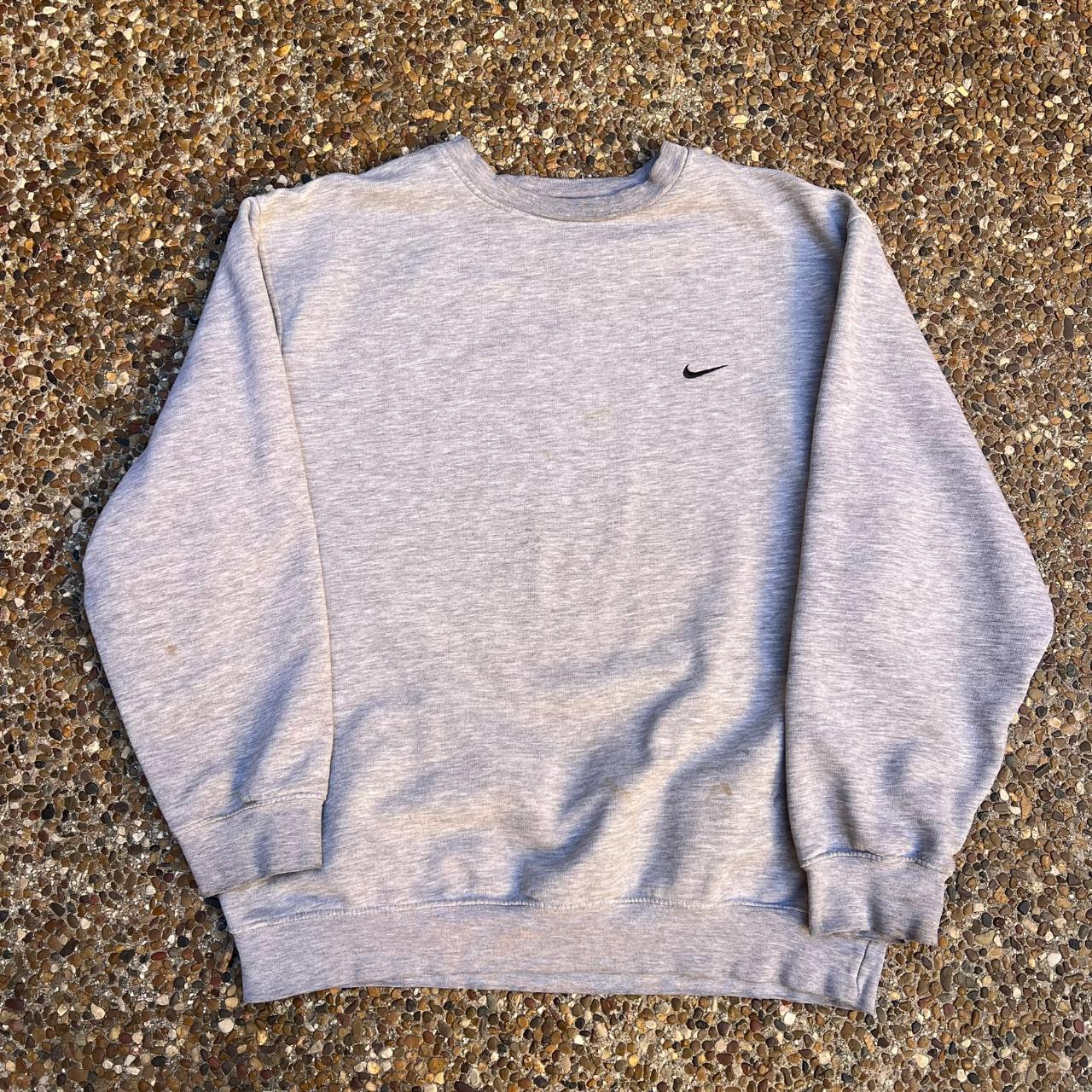 Vintage Y2K Grey Nike Swoosh Crewneck... - Depop