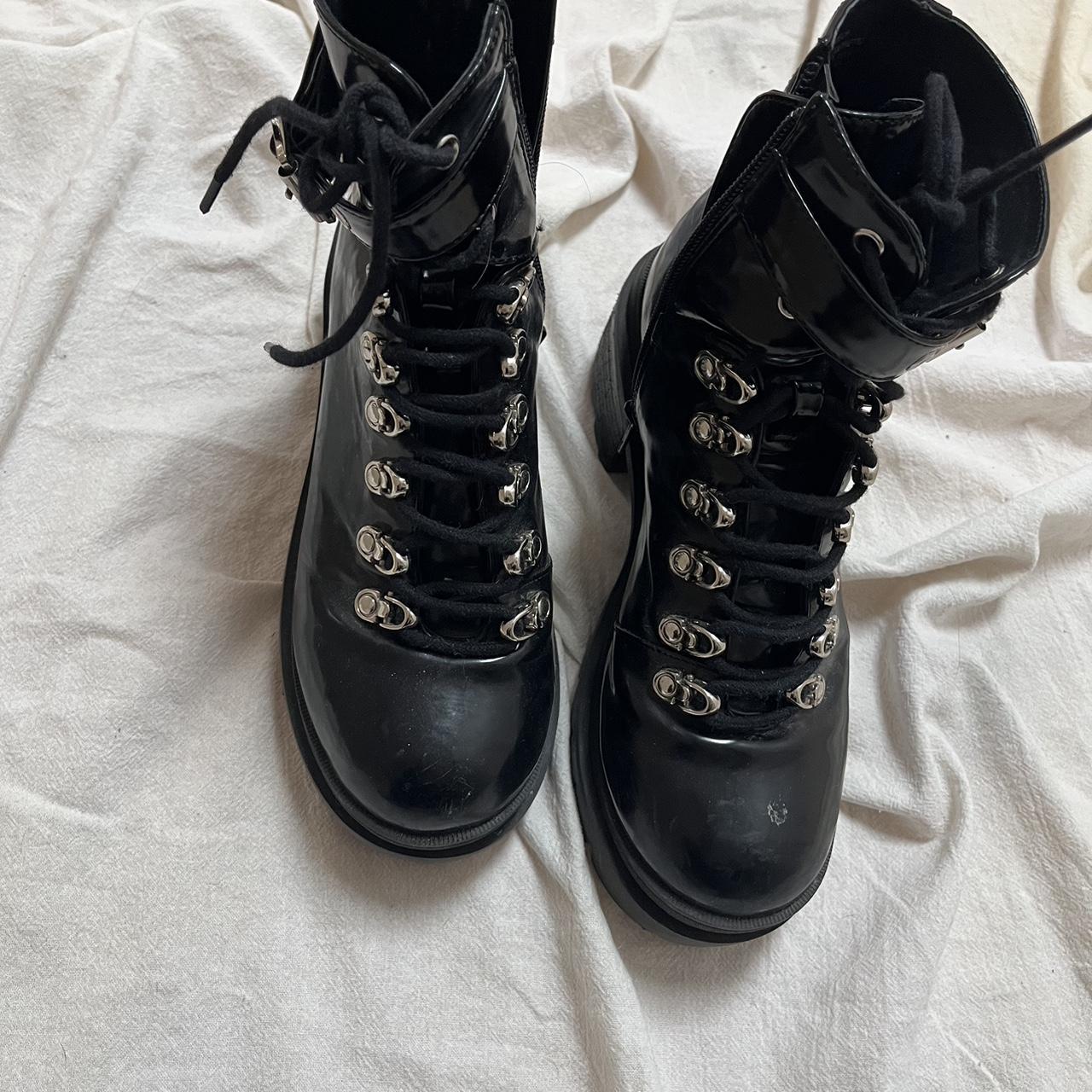 Jeffrey Campbell chunky combat boot Size... - Depop