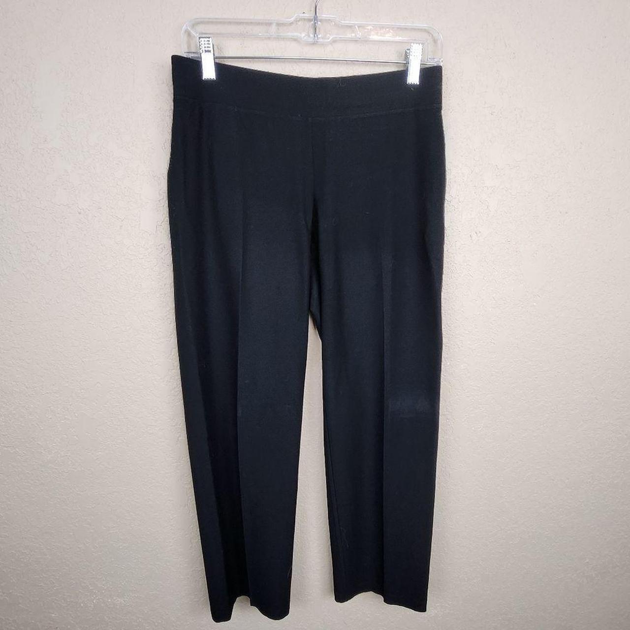 Eileen Fisher Black Cropped Stretch Pants Size - Depop